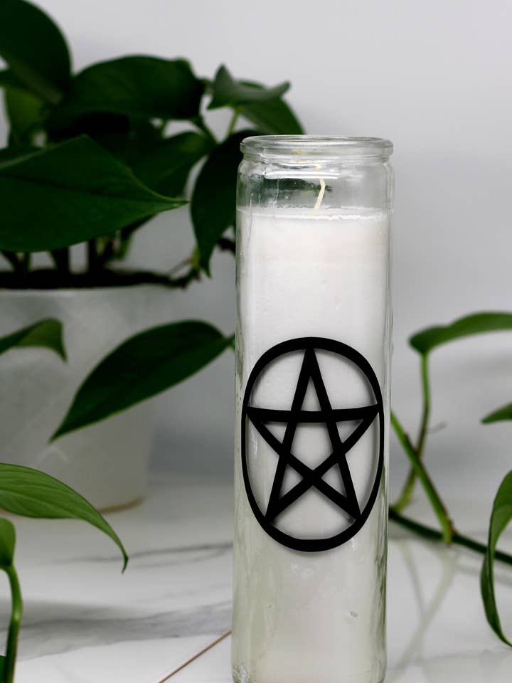 Pentagram Devotional Candle for wholesale by Three Witches Tea Shop