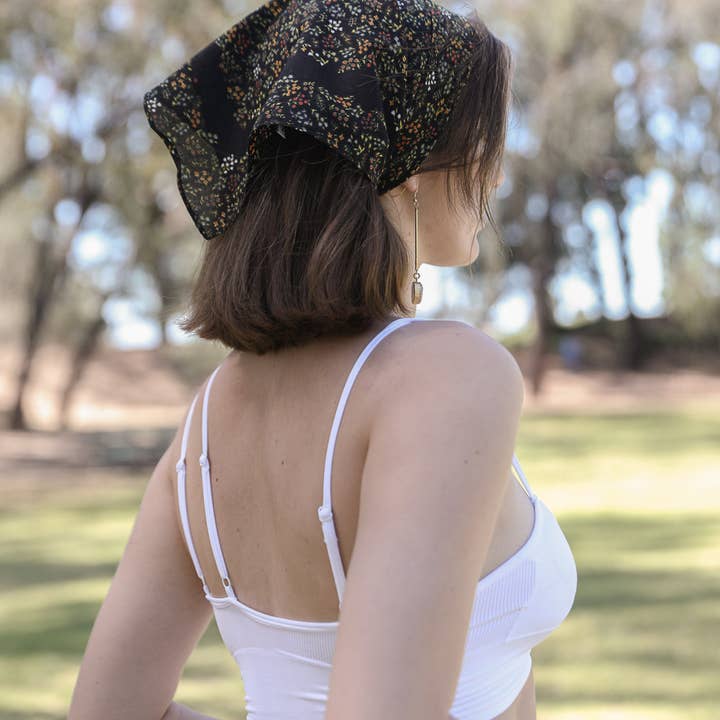 Leto Accessories - Wholesale Bandana - Women's - Vintage Floral Foliage Bandana Neckerchief – Soft Cotton