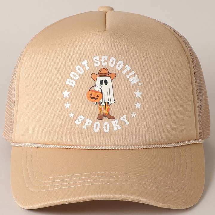 Fashion City - Wholesale Trucker Hat - Unisex - Boot Scootin' Spooky Print Halloween Trucker Hat3