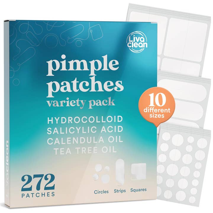 272 CT Pimple Patches Variety Pack w/ Tea Tree Oil, Salicylic Acid & Calendula Oil for wholesale by Livaclean