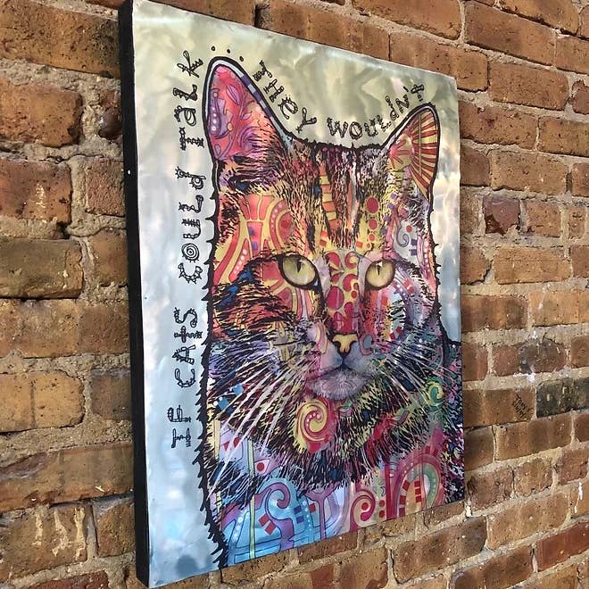 iLove Home Decor - Wholesale Art Print - Dean Russo Talking Cats on Textured Metal