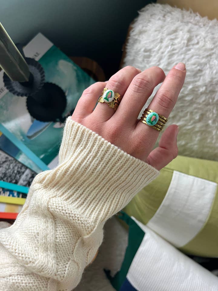 Trout Ring with turquoise background for wholesale by Love From Lowcountry