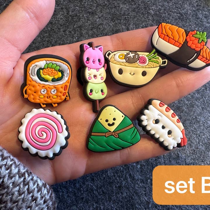 JuliesDecal - Wholesale Shoe Accessories - Pick your own Yummy Food Design Theme Fast food sweet food Japanese food Chinese food and more shoe charms3