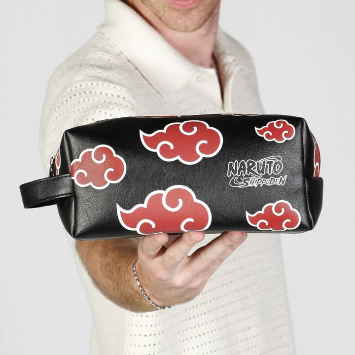 Naruto Clouds-PLUS Brick Travel Toiletry Bag, Black for wholesale by KARACTERMANIA