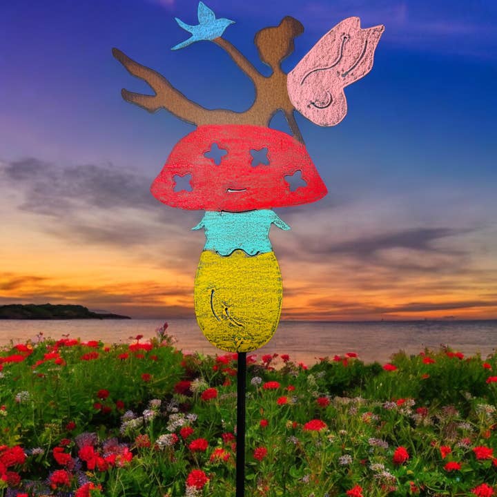Palo da Giardino Fata Pianta Palo da Giardino Carino Fungo Hippie Giardino per la vendita all'ingrosso da parte di Whimsies