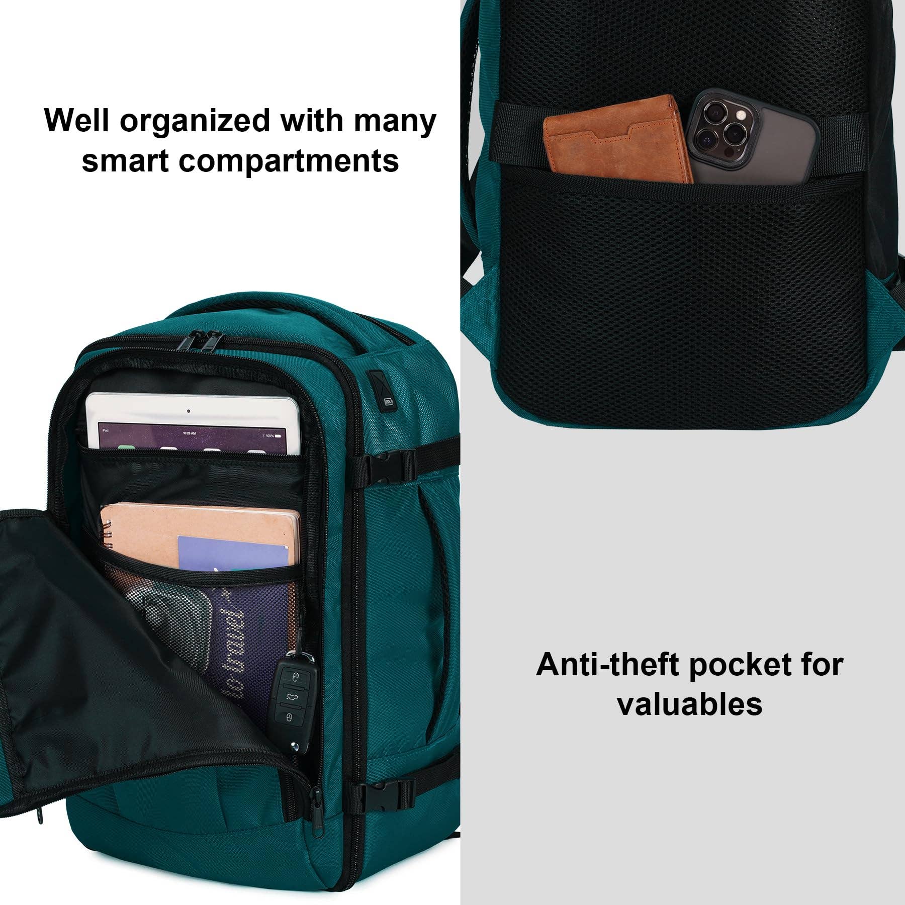 wandf - Wholesale Backpack - Unisex - 20L Underseat 13 Pockets Carry on Travel Bag with USB Port19