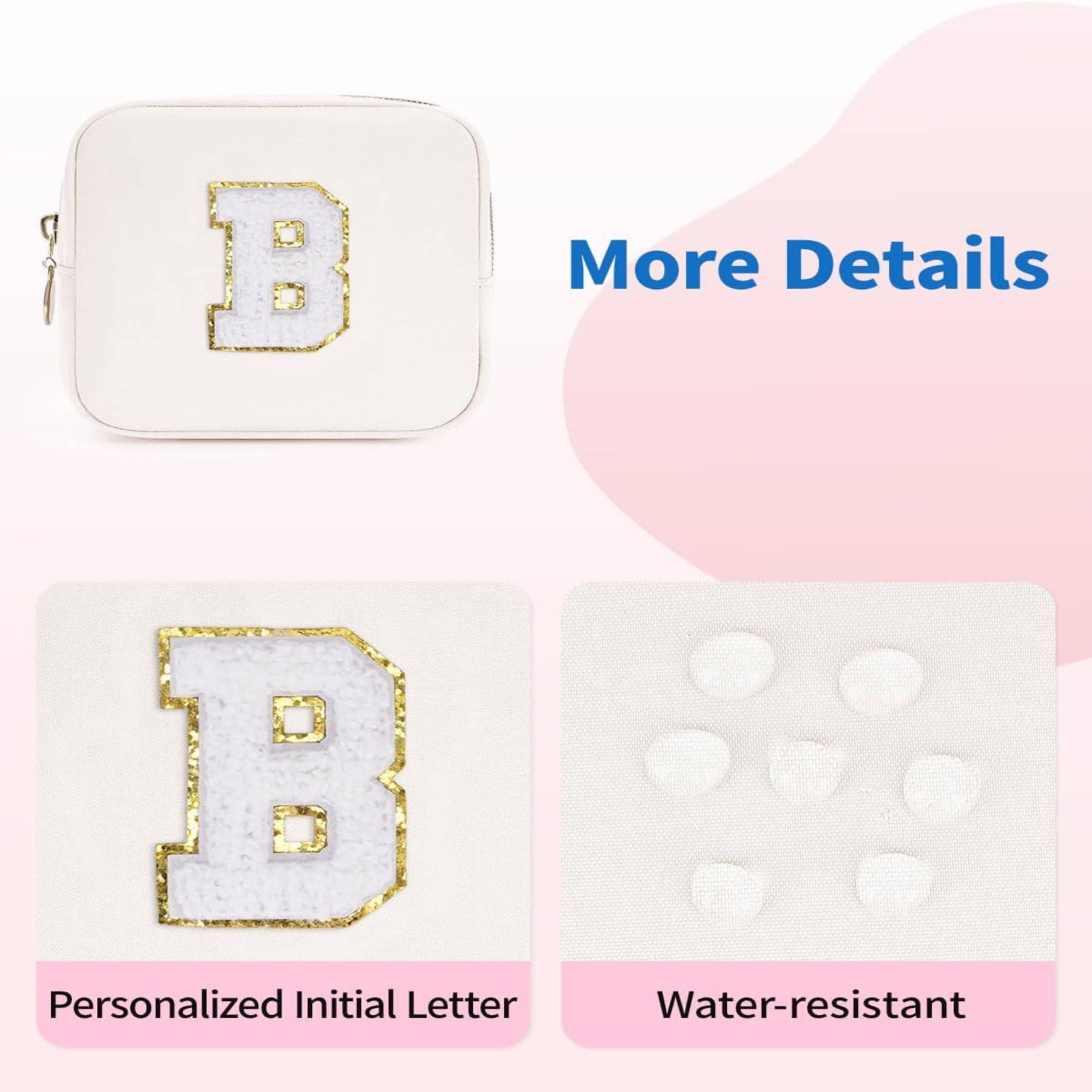 wandf – Großhandel Schmink-/Kosmetiktasche – Personalisierte Monogramm-Tasche Mini Initialen Schminktasche6