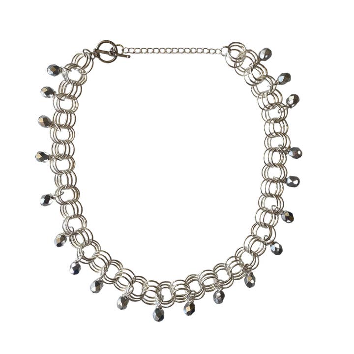 The Christina Choker in Metallic Silver for wholesale by Links by J. Kiere