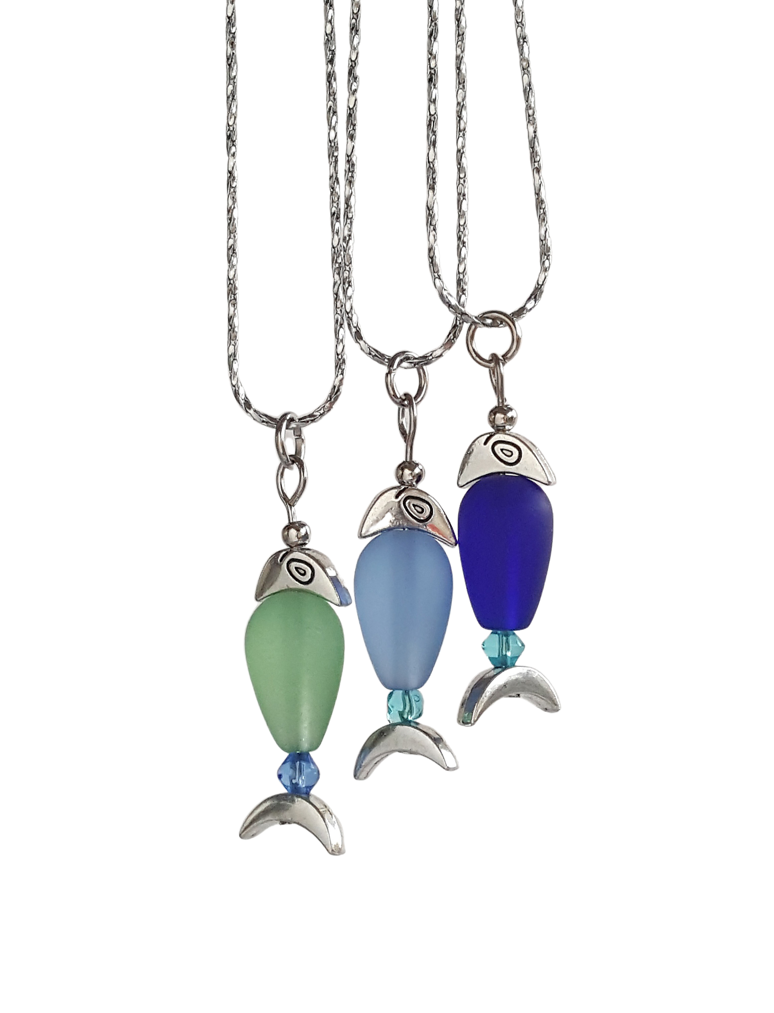 Snazzy and Co - Wholesale Pendant/Charm Necklace - Beach Glass Petite Fish Necklace2