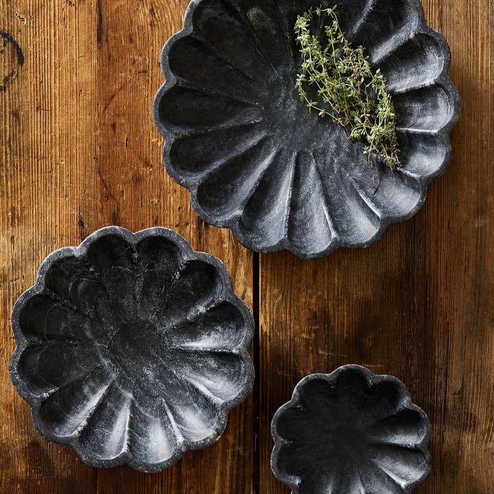 Catalina Black Marble 3 Piece Nesting Bowl Set for wholesale by Canvas Home