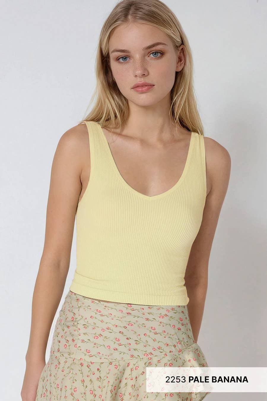 NIKIBIKI - Vente Haut en maille – femme - NS8152 - Crop top côtelé réversible1
