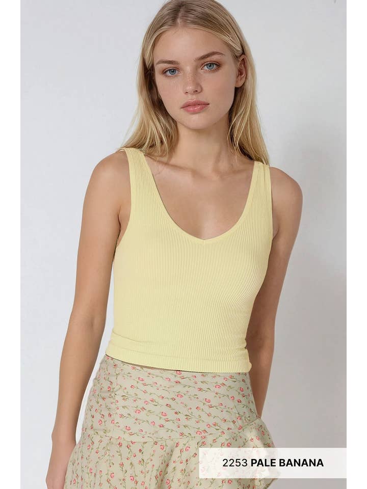 NIKIBIKI - Vente Haut en maille – femme - NS8152 - Crop top côtelé réversible1