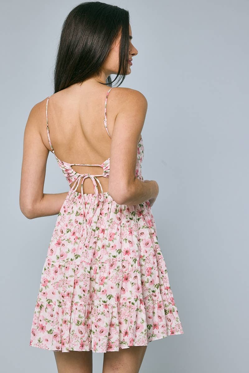 ALLURE BLOSSOM CORSET SHAPE TIERED MINI DRESS for wholesale on Faire2