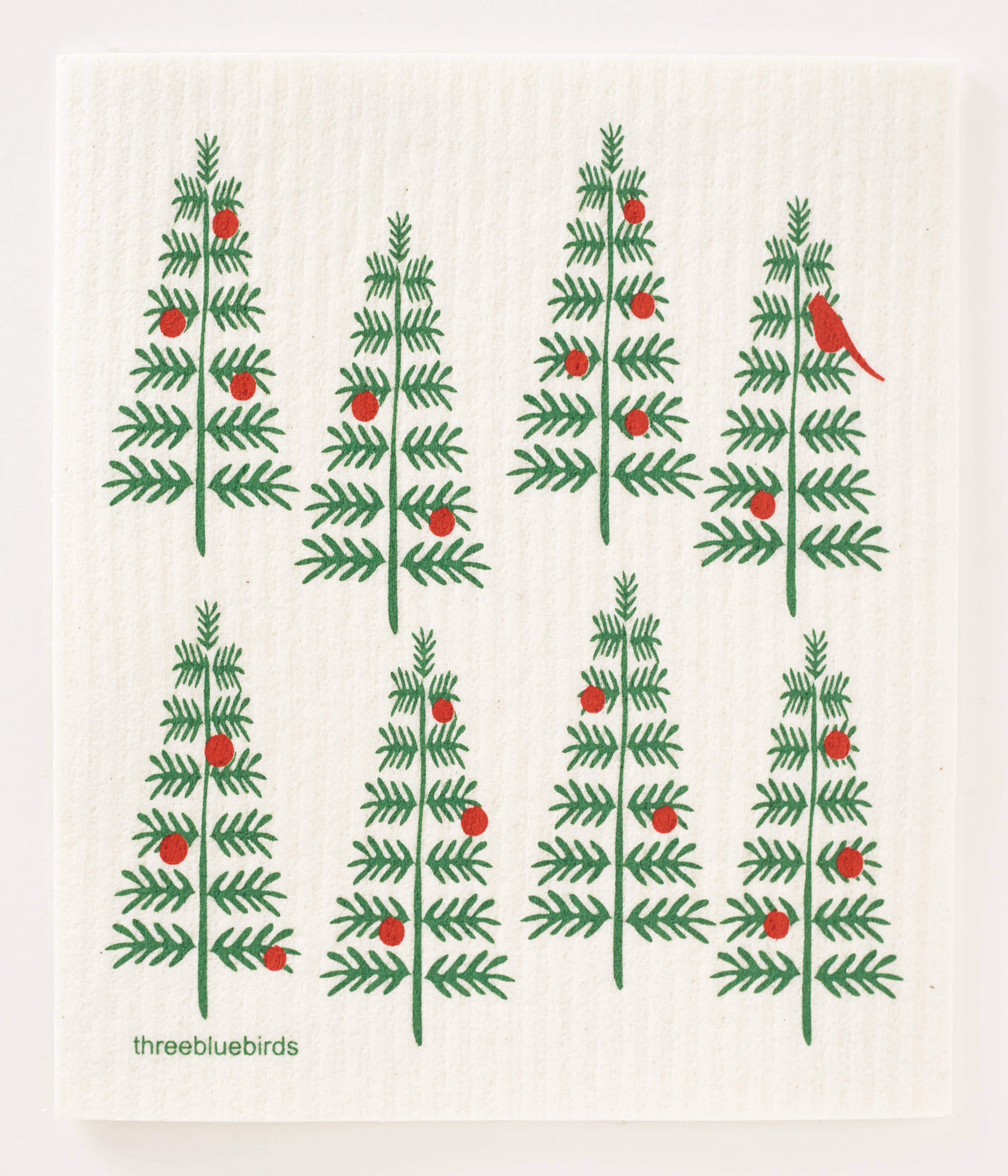 Three Bluebirds Swedish Dishcloths - Wholesale Dishcloth - Christmas Trees Swedish Dishcloth