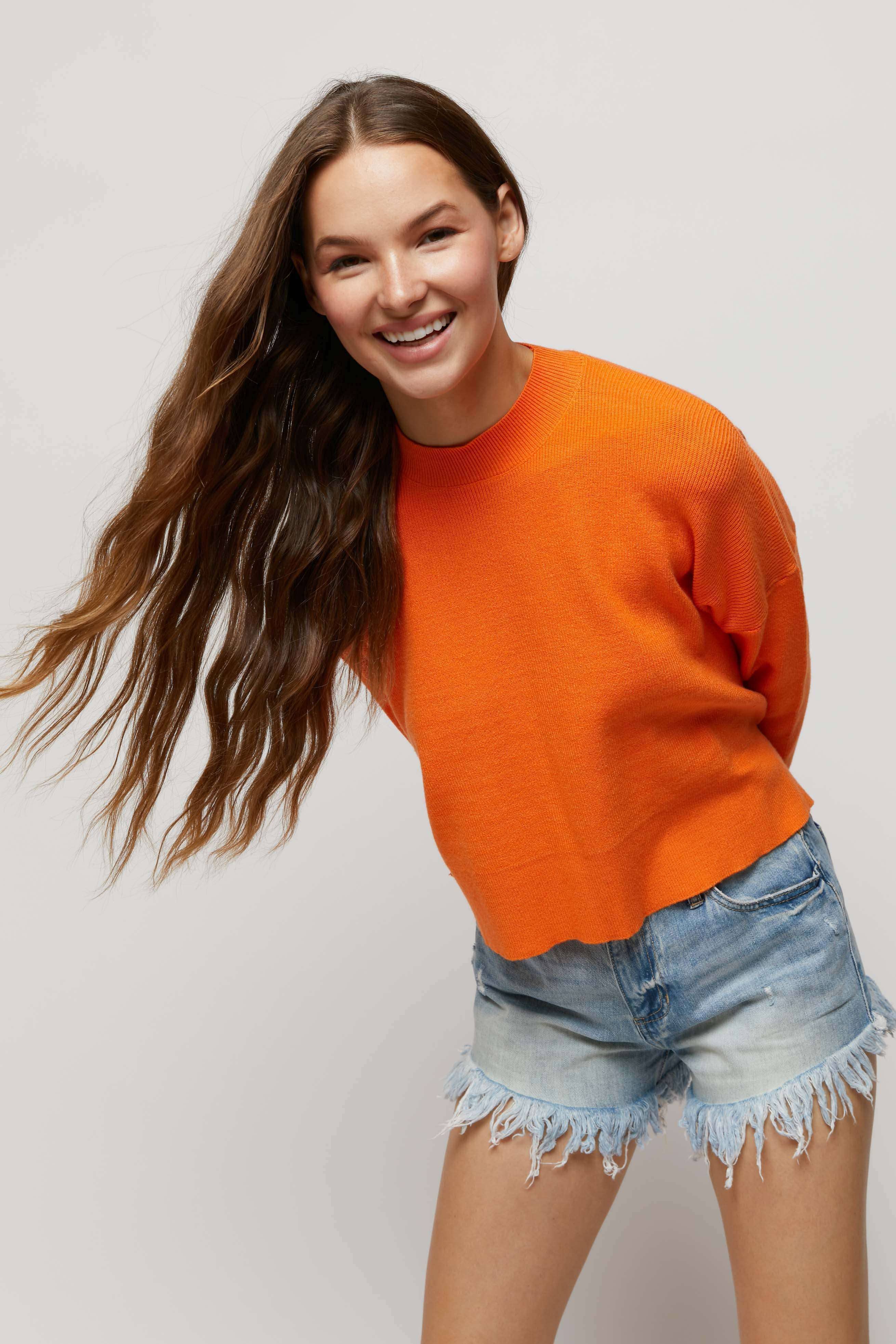 Hers & Mine - Wholesale Knit Top - Women's - MOCK NECK SIDE SLIT SWEATER TOP1