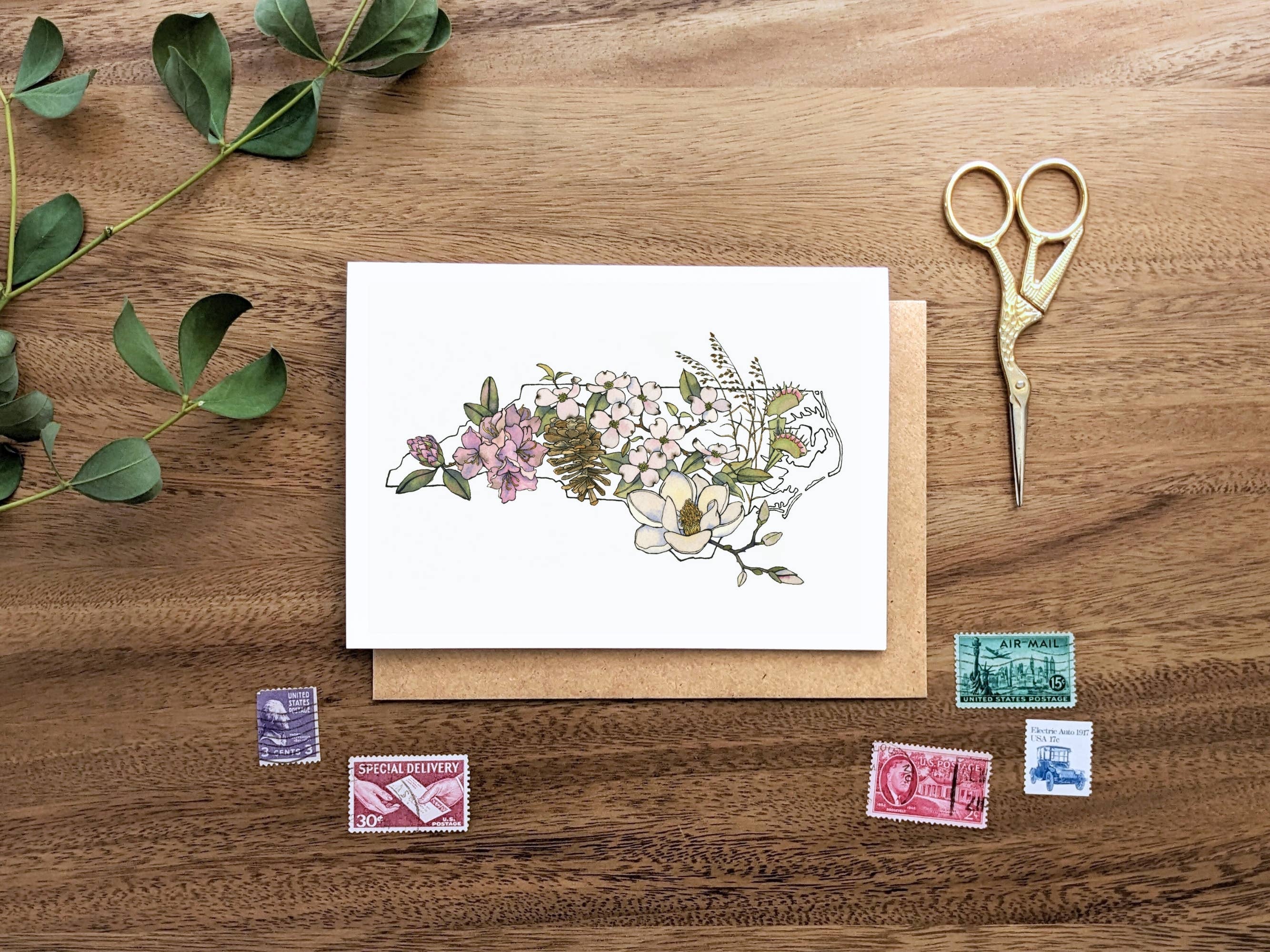 Papermill Creative - Wholesale Stationery/Notecard Set - North Carolina Native Plants notecard1
