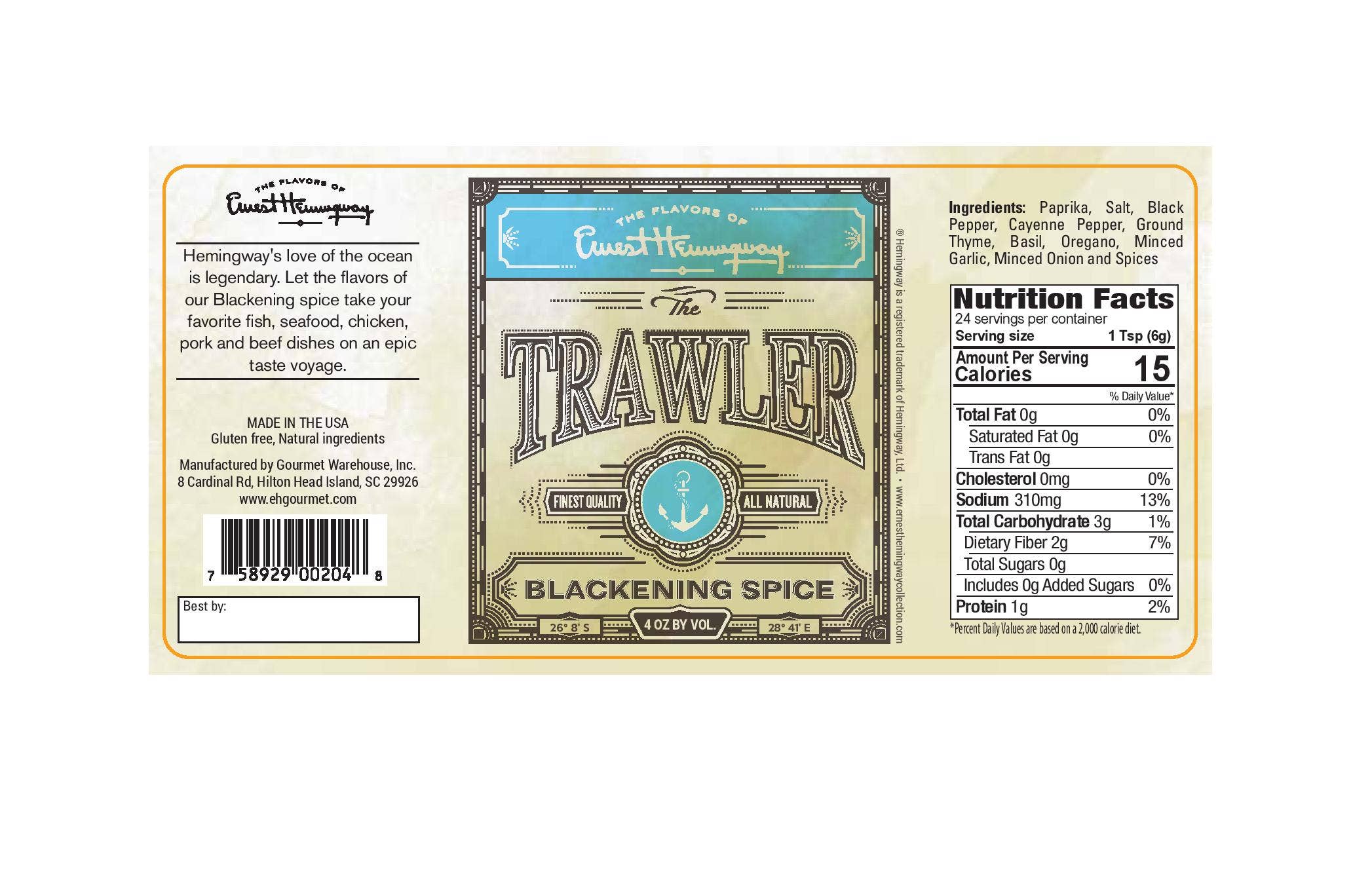 Gourmet Warehouse Brands - Wholesale Dried Spice Mix - Hemingway "The Trawler" Blackening Spice2