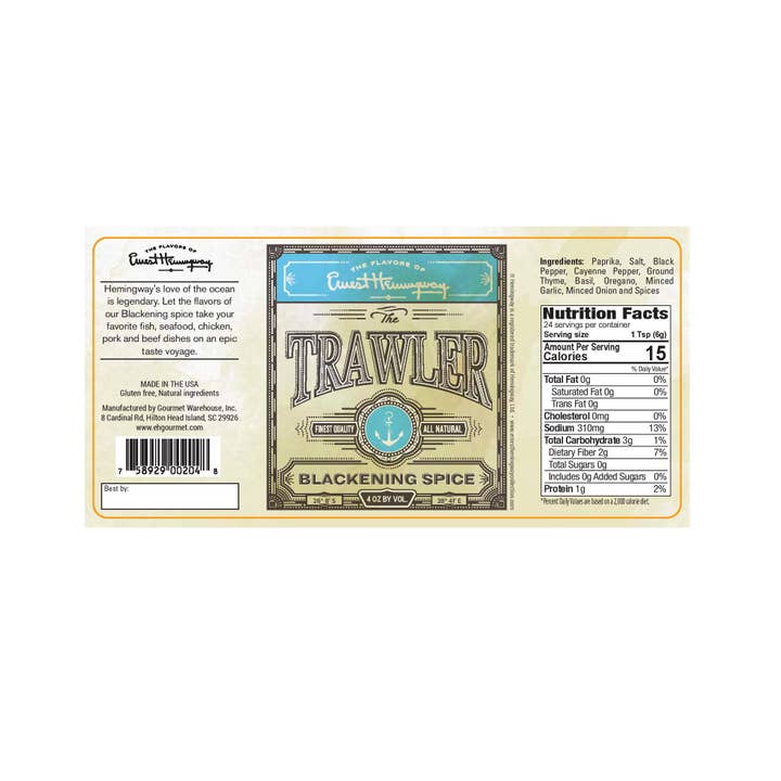 Gourmet Warehouse Brands - Wholesale Dried Spice Mix - Hemingway "The Trawler" Blackening Spice2