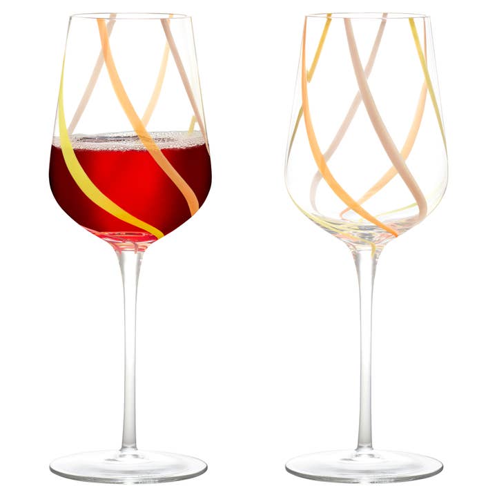 Set of 2 Rio Wine Glasses Citrus for wholesale by The DRH Collection Ltd