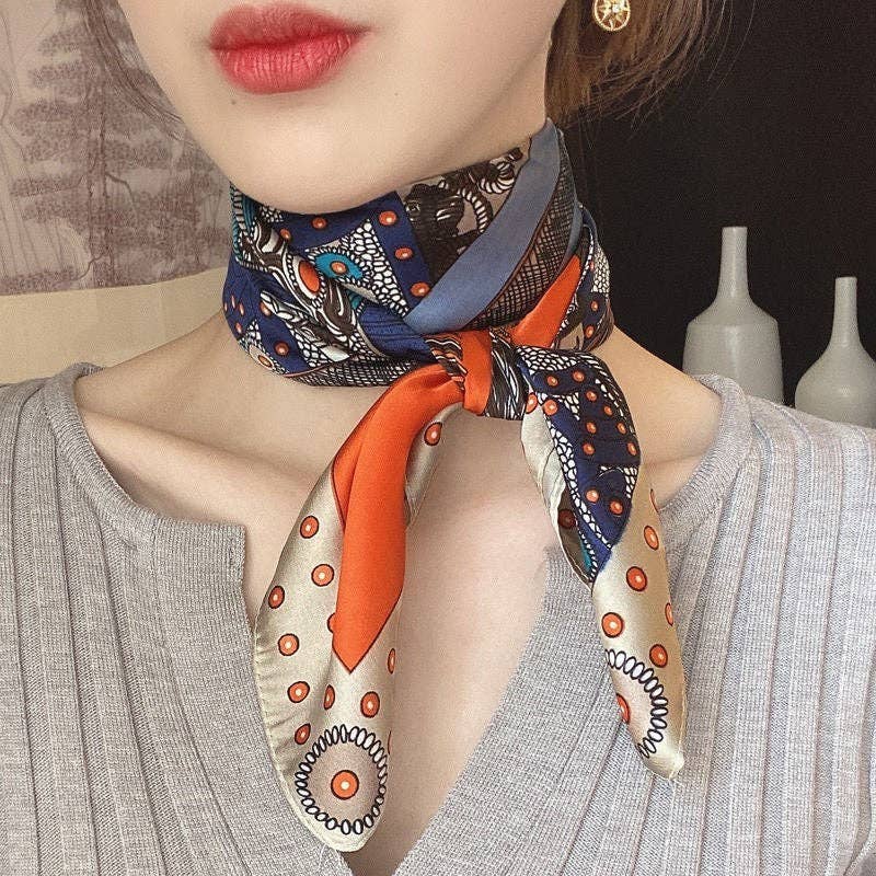 Marayn - Wholesale Scarf – Women's - Retro Chic 70cm Silk Scarf for Timeless Style30