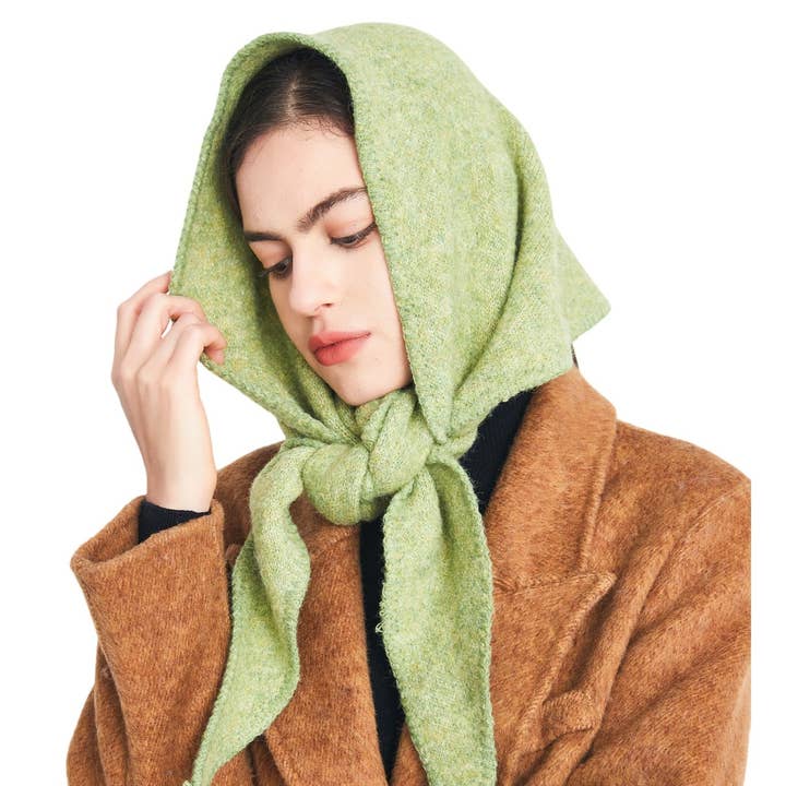 Fashion Morandi Color Knitted Triangle Shawl Scarf for wholesale by MKS America