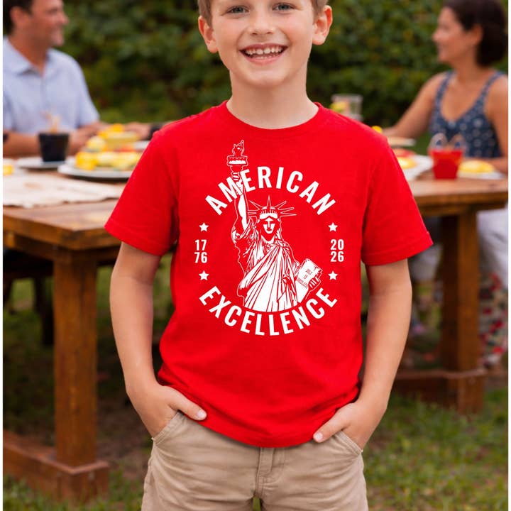 Camisetas esenciales América 250 — tallas para niños pequeños y jóvenes para venta al por mayor de Creative Crayons Workshop