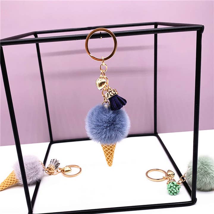 VividLux - Wholesale Keychain – Women's - Ice Cream Plush Keychain Bag Charm8
