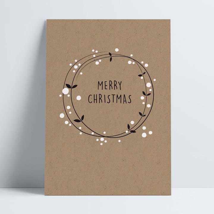 Postkort // »Glædelig jul« Bærkrans for engroshandel hos Designfräulein