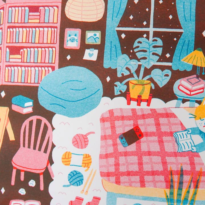 Megan Wang - Wholesale Art Print - I Love My Room Risograph Print1