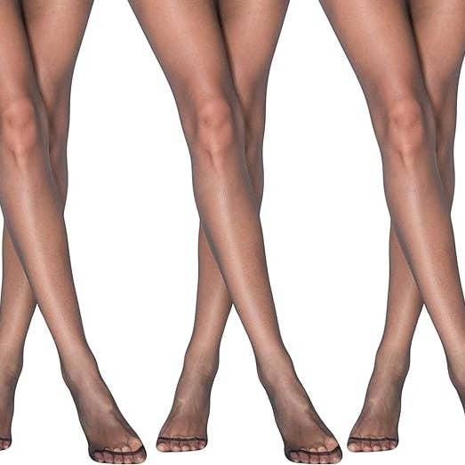 Pantyhose for Women Thin Sheer Tights with Control Top 3 Pairs 20D for wholesale by Mars Outlet Store LLC