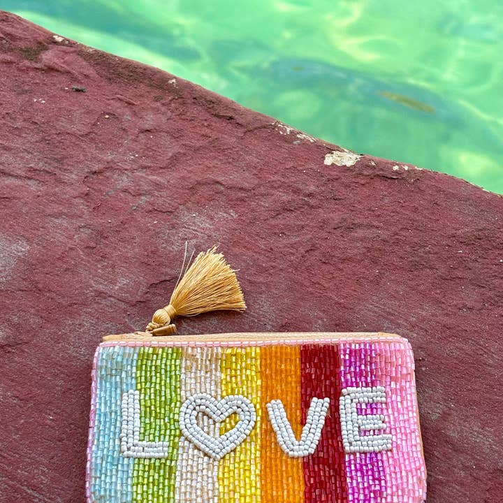 Muno – wholesale Coin purse – Unisex – Handcrafted Beaded Rainbow Love Pouch * Gift *6