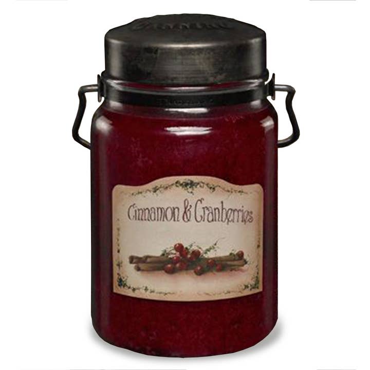 Classic Jar Candle-26oz-CINNAMON & CRANBERRIES for wholesale by McCall's Candles