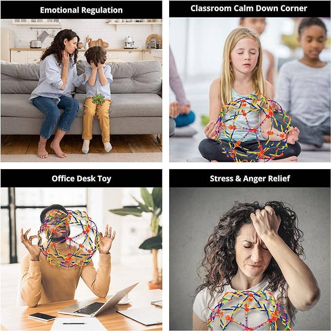 4E's Novelty - Wholesale Fidget Toy - Kids - Expandable Breathing Ball - Stress Reliever Fidget Toys (Colors May Vary) for Yoga, Anxiety, Relaxation - Expanding Sphere from 5.6" to 12.5" for Kids & Adults by 4E's Novelty3