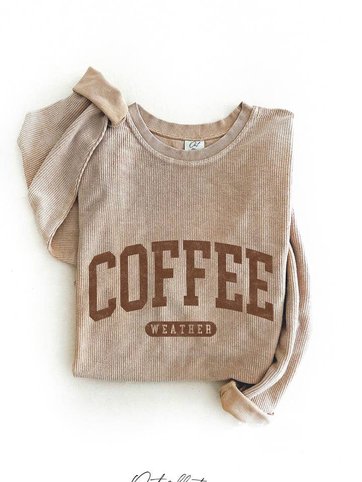 COFFEE WEATHER Thermal Vintage Pullover for wholesale by OAT COLLECTIVE