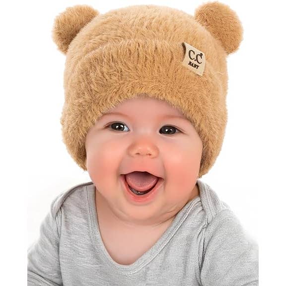 Funky Junque - Wholesale Beanie - Kids - Infant Teddy Bear Ears Beanie - Camel