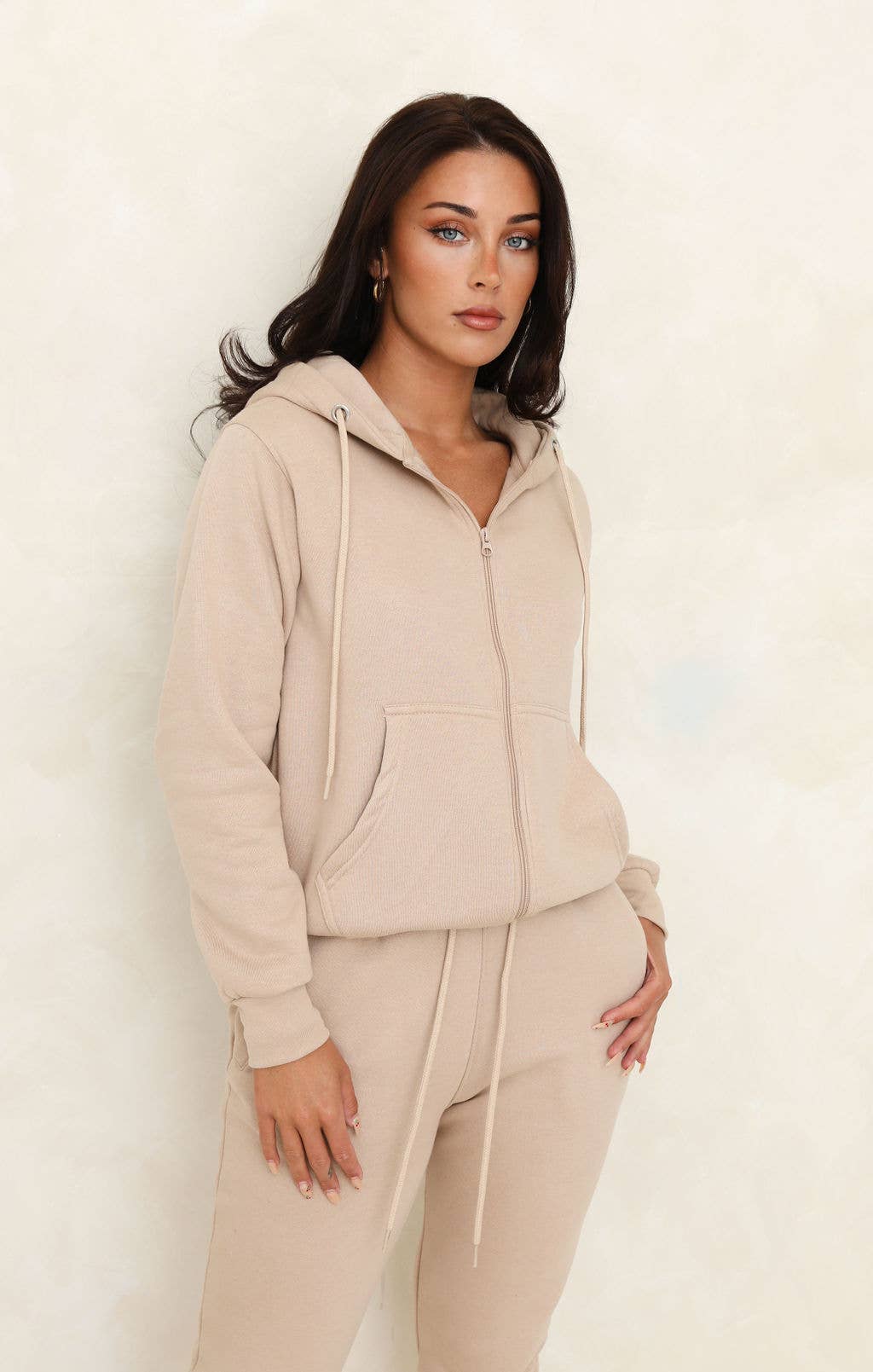 Steen Dames 2-delige set van geborstelde fleece met ritssluiting en capuchon voor groothandel op Faire2