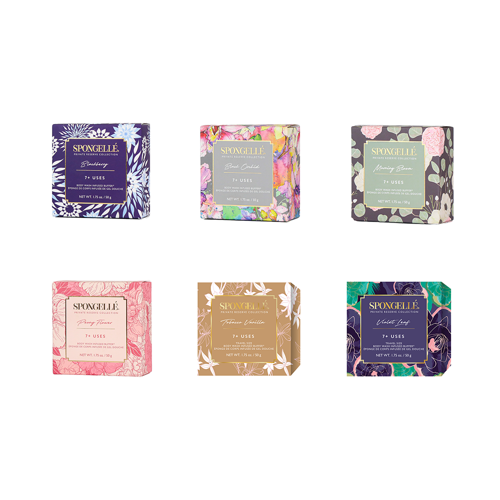 Spongellé | Valentines Day Gifts | Easter Gifts - Wholesale Bath Pouf/Sponge - Private Reserve Spongette Assorted Pack1