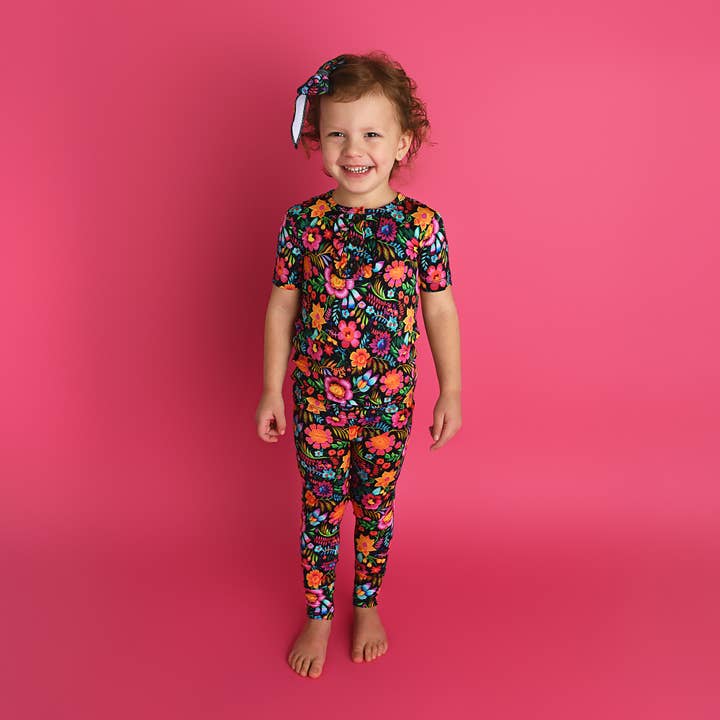 Gigi and Max - Wholesale Sleepwear Set - Kids - Bamboo Pajama Kids Clothing Sleepies Toddler 2PC Ruffle Set Catalina 2