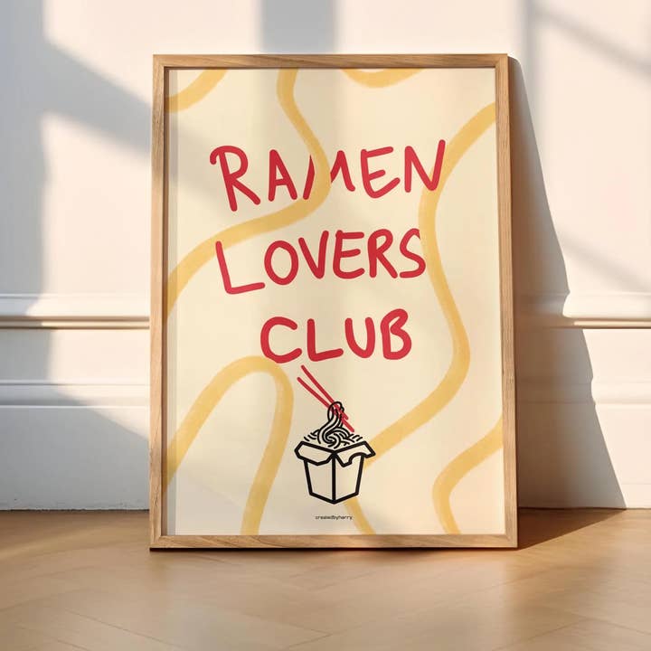 Ramen Lovers Club Wall Art Print for wholesale by Createdbyharry