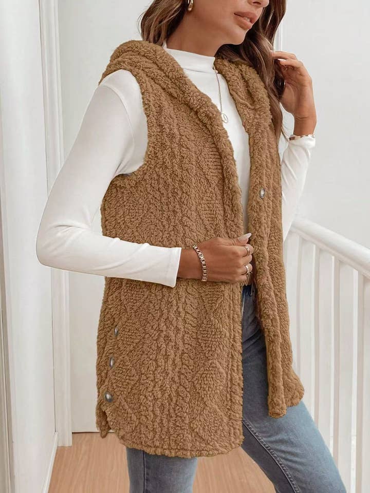 Miss Sparkling – Engroshandel Vest - Dame – Hættetrøje i fleecevest1