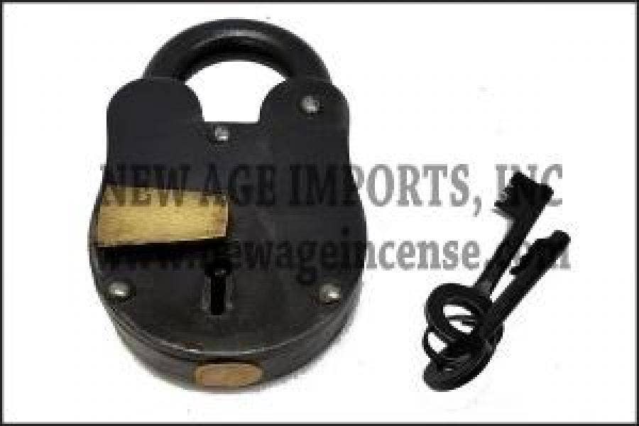 GREENROOTS USA LLC – Objeto de mesa decorativo por atacado – Fechadura antiga 5.5" H 4.5" W0