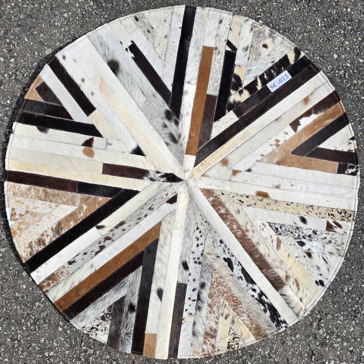 Ranchers Closet - Wholesale Rug Pad - Modern Cowhide Carpet - Leather Patchwork , Western Rug1