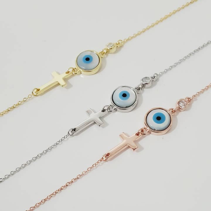 Patrizia Evil Eye Bracelet- Assorted Colours for wholesale by AA Designs Jewelry