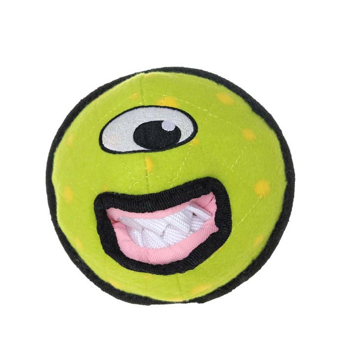 Tuffy Dog Toys - VIP Products - Venta al por mayor Juguete de goma - Perros - Juguete para perros Tuffy Alien Ball, verde, duradero, resistente y chirriante