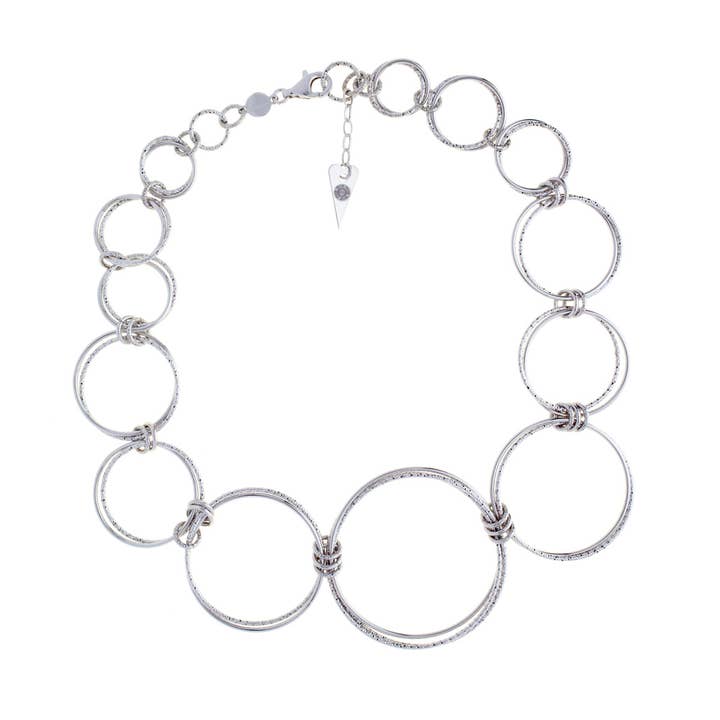BRIGHT MINDS NECKLACE SILVER PLATED RHODIUM, HANDMADE ITALY per la vendita all'ingrosso da parte di PNG68