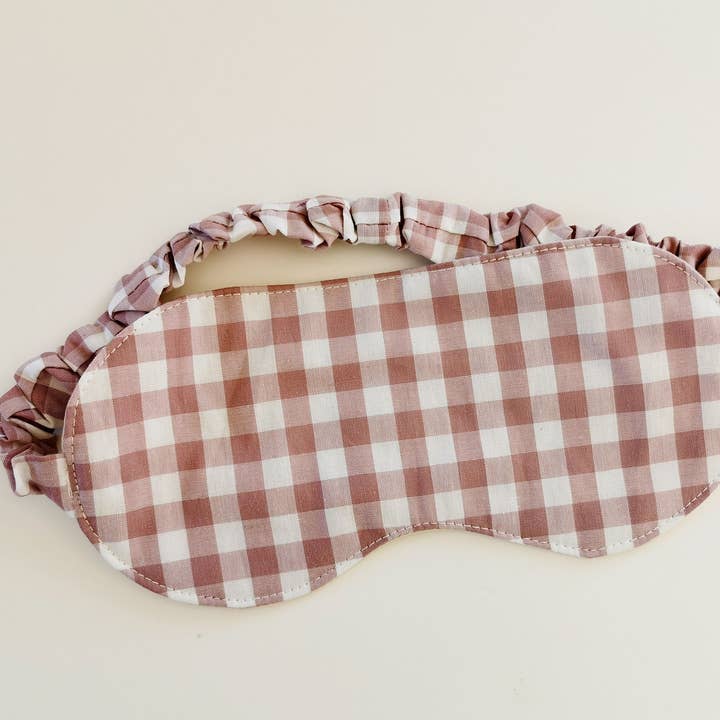 Pink Gingham Sleeping Mask, One Size for wholesale by Homesite