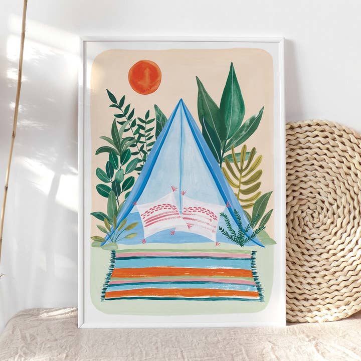 Lámina artística Camping en la naturaleza A3 para venta al por mayor de Paperlandscape