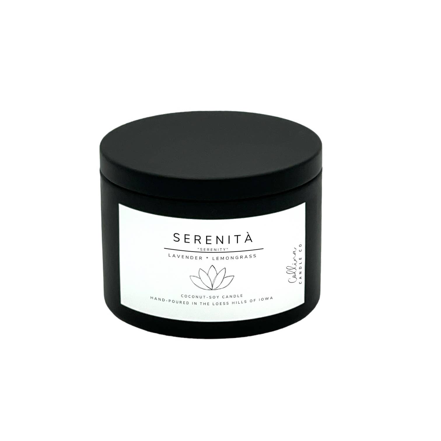 Collina Candle Co., LLC - Wholesale Travel Candles - Serenità 6 oz Coconut-Soy Candle Lavender Lemongrass1