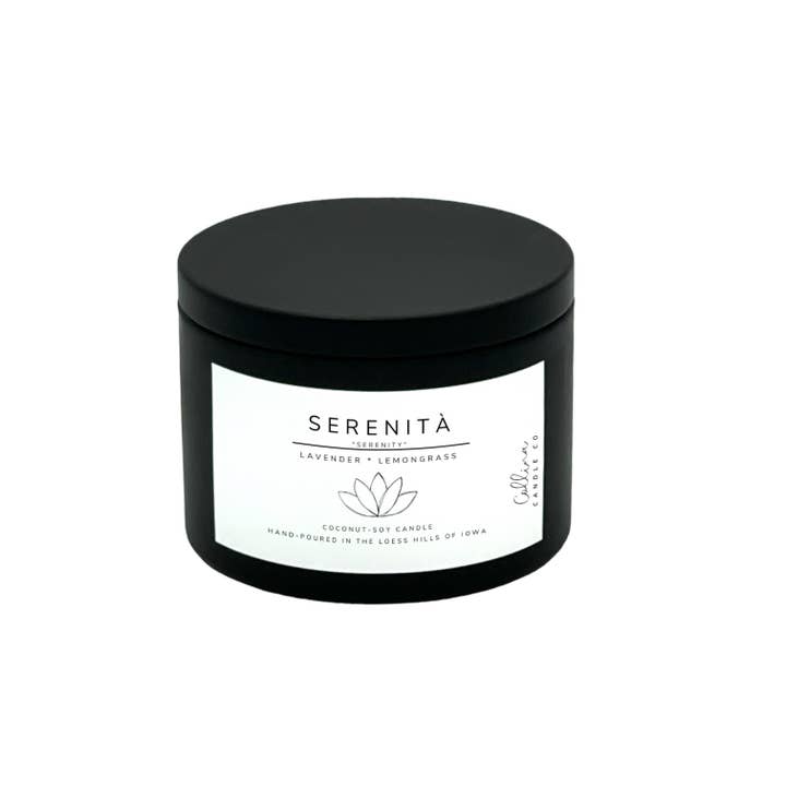 Collina Candle Co., LLC - Wholesale Travel Candles - Serenità 6 oz Coconut-Soy Candle Lavender Lemongrass1