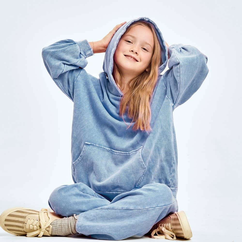 Good Girl – Großhandel Hoodie – Kinder – Übergroßer Hoodie mit Mineralwaschung10